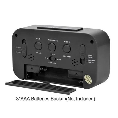 LED Digital Alarm Clock Large Display with Calendar for Home