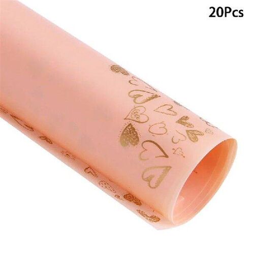 20Sheets Flower Wrapping Paper Translucent Love Heart