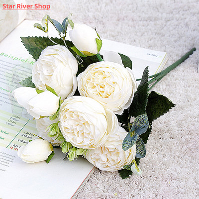 2021 Beautiful Rose Peony Artificial Silk Flowers Small bouq