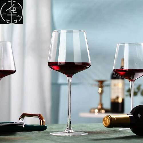 Handmade wine glass, slim crystal Burgundy勃艮第红酒杯