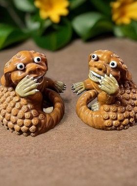 石湾陶瓷貔貅摆件一对家居客厅玄关办公室装饰品开业乔迁新居礼品