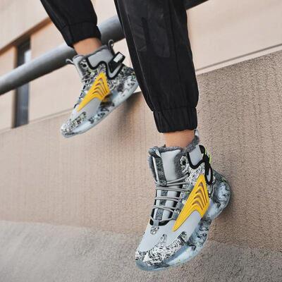 Fujeak Winter Ankle Boots Men Snow Boots Christmas Warm Fur