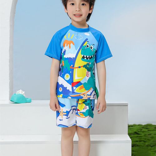 Boys ShortSleeve Swimwear Sets Kids Diving Surfing Suits Sun