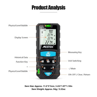 50m/70m/100m Portable Handheld Digital Laser Rangefinder Int