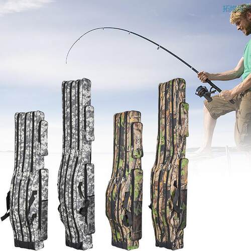 Durable Oxford Fishing Bag Pole With Rod Holder Three Layer