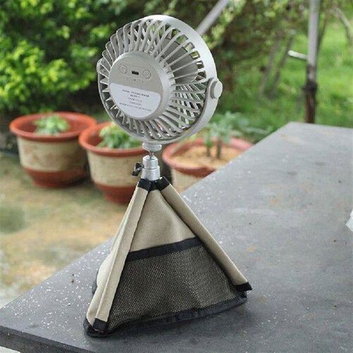 Canvas Camping Fan Tripod Bag with Side Mesh Pocket Blowing