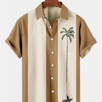 Hawaiian Shirt Men Summer 3d Coconut ree Printed Holiday Sho