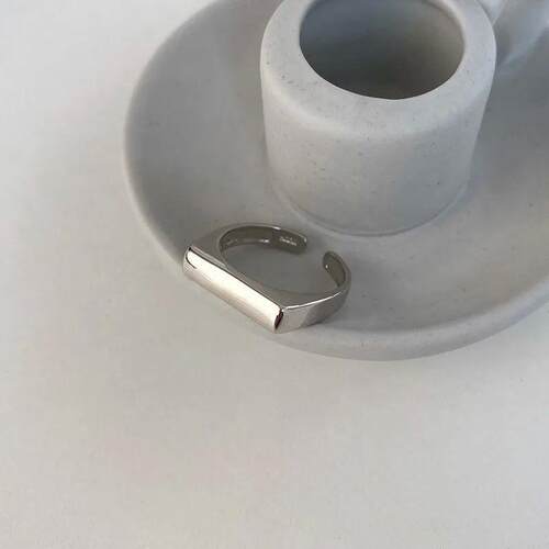 Silver Color Ring For Women Flat Simple Finger Open Vintage