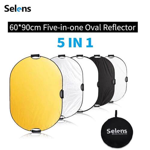 Selens Portable 5 in 1 Reflector 60x90cm Oval Round Reflecto