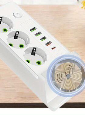 EU Plug Power Strip 3 Socket 2500W Electrical Outlet with 4