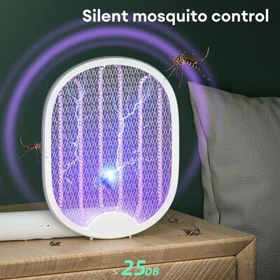 USB Mosquito Killer Racket 3000V Electric Fly Swatter Foldab