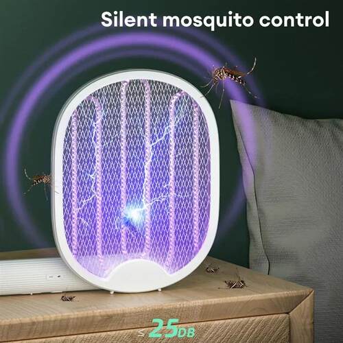 USB Mosquito Killer Racket 3000V Electric Fly Swatter Foldab