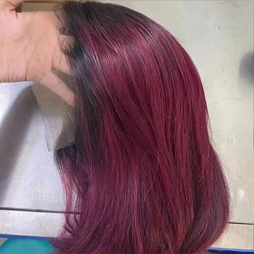 1B/99J Burgundy Short Straight Bob Human Hair Wigs Brazilian