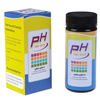 100Pcs 0-14 pH Test Strip Alkaline Acid Indicator Paper Univ
