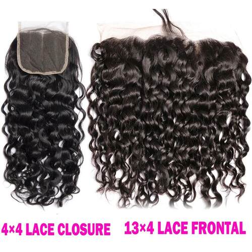 Lace Frontal Only 13x4 Water Wave Closure Human Hair Brazili