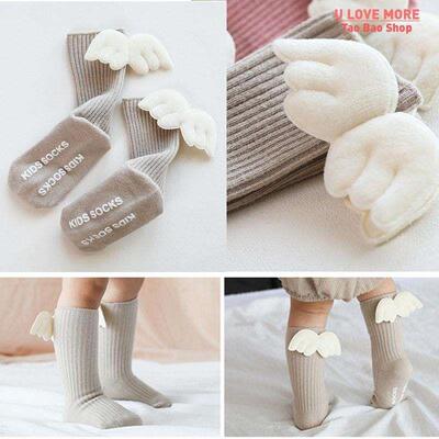 New Baby Girls Knee High Socks Angelwing Summer Autumn Cotto
