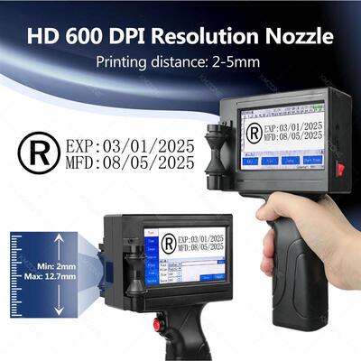 12.7mm Label Printer Handheld Inkjet Printer Batch Code Date