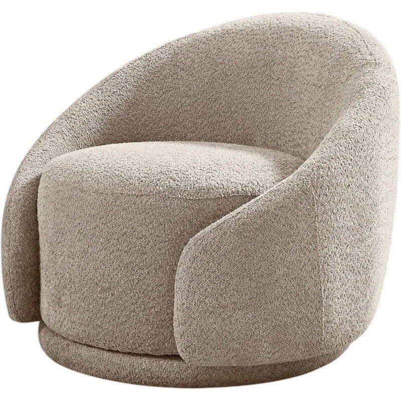 360 Degree Swivel Barrel Chair, Modern Living Room Chairs wi - 实物图