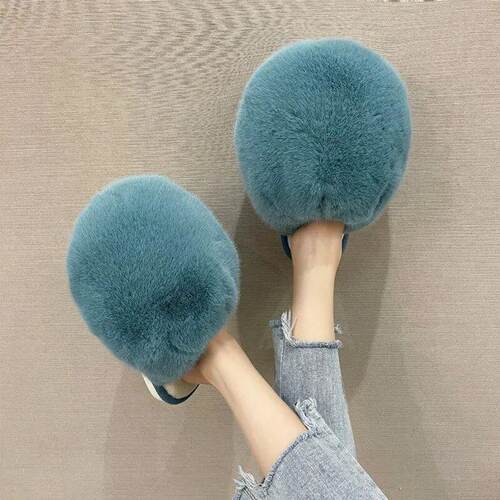 Women Fluffy Slipper Winter Indoor Outdoor Warm Fuzzy Slippe