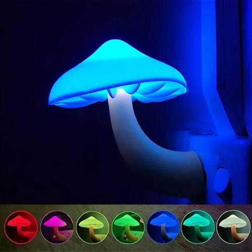 Mini LED Night Lights Mushroom Shape Automatic Sensor Bedroo