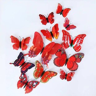 12pcs 3D Double Layer Butterflies Wall ers Living Room Decor