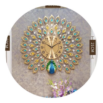 peacock wall clock european bed living room po挂钟金属单面