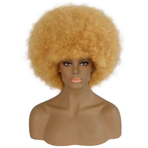 Regular Wig Kinky Afro Curly Wig Short White Brown Black Gra