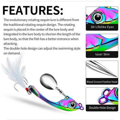 Spinner Bait 7g 10g 1 Metal Vib Fishing Lure Trolling Rotati