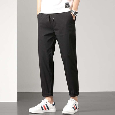 Mens teny Pants Summer Thin Loose Straight Pants Harlan Ste