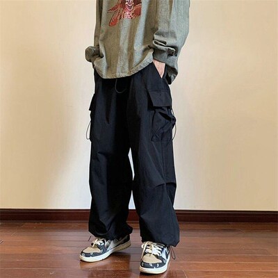 Cargo Pants Men Streetwear Hip Hop Pants Elastic Waist Harem