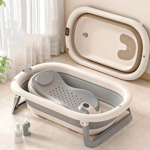 Digital temperature sensitive baby bath tub Large household