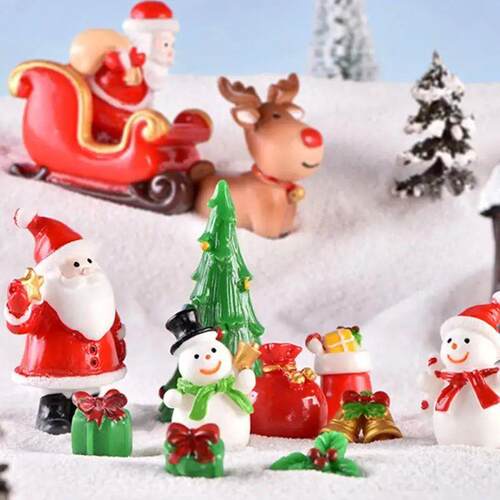 12PCS Set Mini Christmas Tree DIY Christmas Decorations  Yea