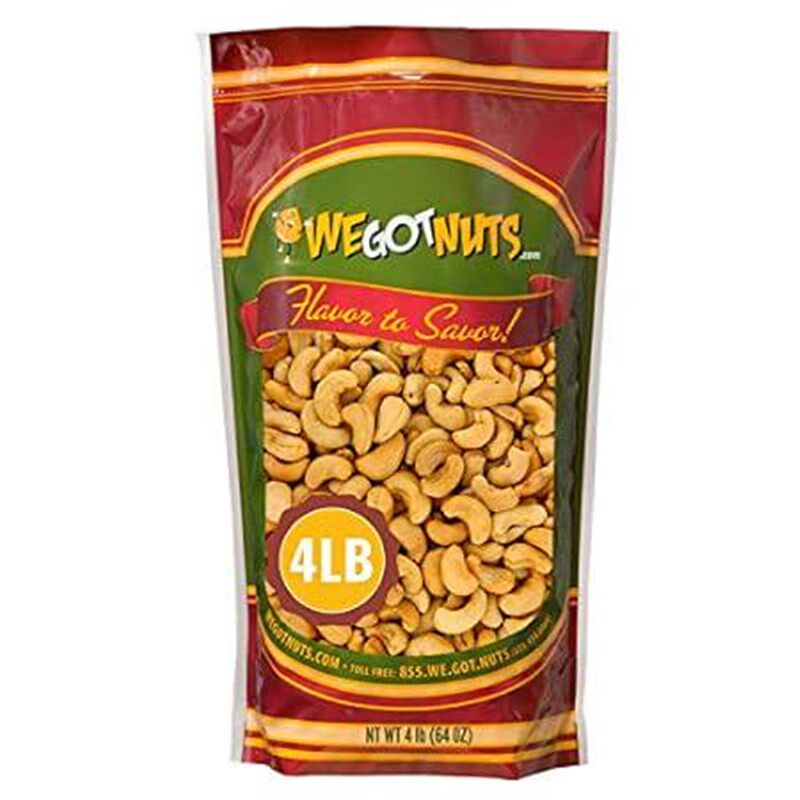 Dry Roasted Unsalted Cashews 4 lbs   Premium Quality Kos - 实物图