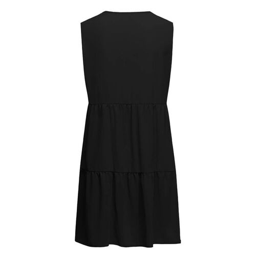 Summer Women??s Dress Fashion Solid Color Loose Dress Slee