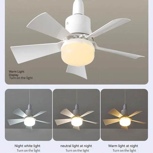 LED Ceiling Fan With Light Remote Control Dimmable 30W E27 B