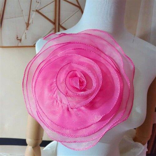 3D Organza Fabric Artificial Rose Flower Patch Chest Flower