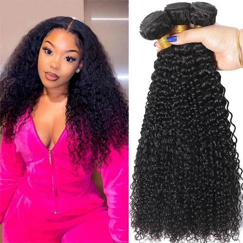 Indian Afro Kinky Curly Bundles 1/3/4PCS Human Hair Extensio