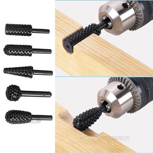 5 Pcs  1/4 Drill Shank Rotary Craft Files High Quality Rota