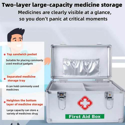 Medicine First Aid Kit Box Case Medicine Kit Metal Medicine