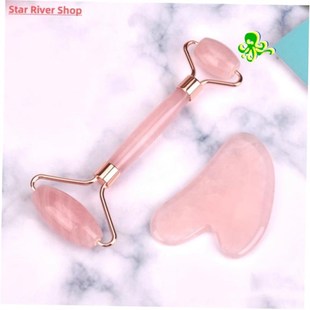 Pink Gua Sha Roller Massager Rose Resin Scraping Facial Skin