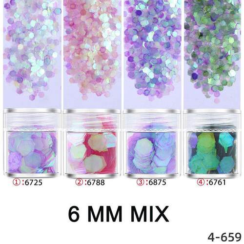 4PCS Mix Glitter Powder 1Mm Uv Resin Filling Assorted for Re