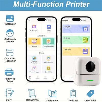 Mini Printer, Portable Thermal Printer, Inkless er Maker, Fr