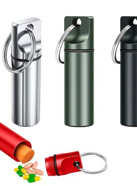 Travel Mini Case Pill Organizer Box, Waterproof Aluminum Des