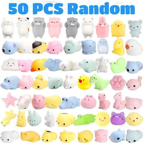 50-5PCS Kawaii Squishies Mochi Anima Squishy Toys For Kids A