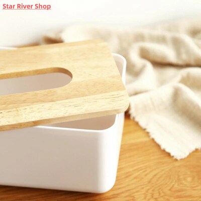 Japanese Tissue Box Wooden Cover Toilet Paper Box Solid Wood