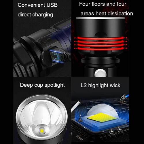 Super Powerful LED Flashlight XLM-L2/P70 orch SB Rechargeab
