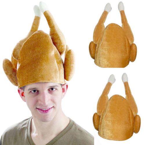 Stuffed Christmas Turkey Hat Adult Xmas Novelty Fancy Dress