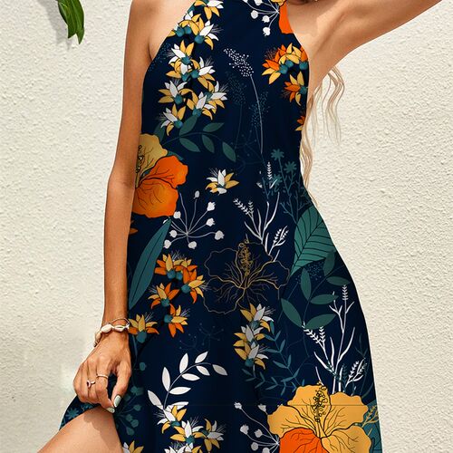 Women Summer Vacation Style Hawaii Tropical Plants Printed