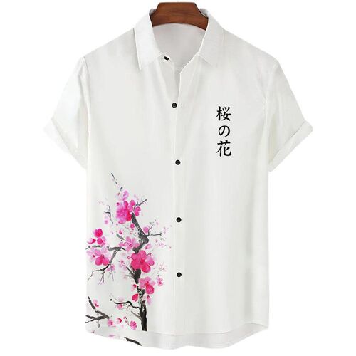 2023 Flower Shirt Hawaiian Shirt Men Clothes Loose Breathabl
