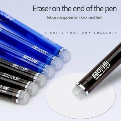Erasable Pen Set 05mm Blue Black Color Ink Writing Gel Pens